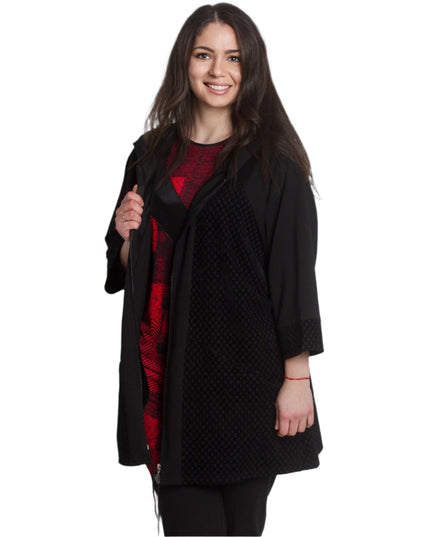 Пролетен макси жакет с качулка в големи размери - Maxi Market