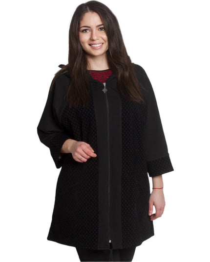 Пролетен макси жакет с качулка в големи размери - Maxi Market