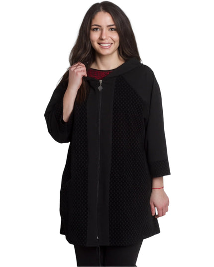 Пролетен макси жакет с качулка в големи размери - Maxi Market