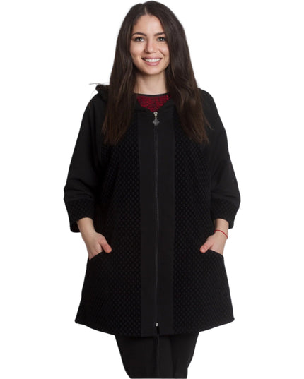 Пролетен макси жакет с качулка в големи размери - Maxi Market