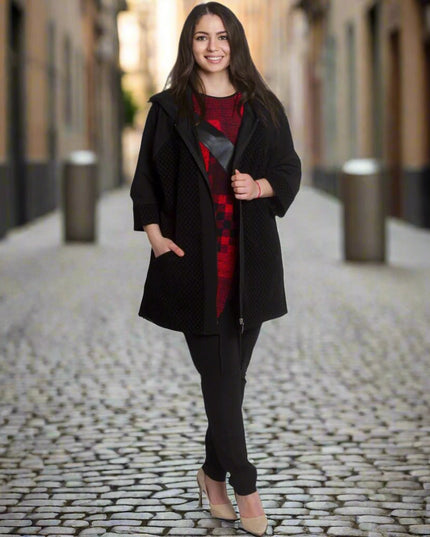 Пролетен макси жакет с качулка в големи размери - Maxi Market