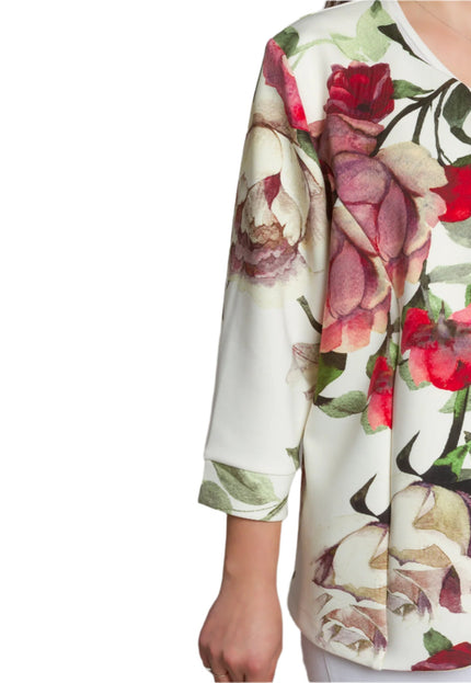 Пролетно макси сако с десен на красиви цветя - 3XL,4XL,5XL - Maxi Market