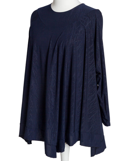 Tunică lejeră în mărimi mari cu accente din piele