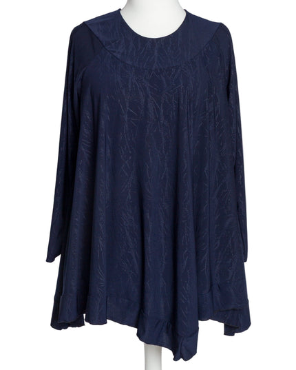 Tunică lejeră în mărimi mari cu accente din piele