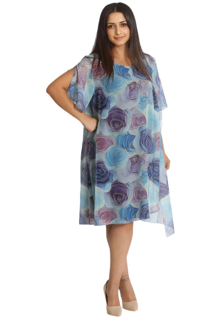Рокля от шифон - 3XL,4XL,5XL,6XL - Идеална за официални събития - Произведено в България - Пролет - Лято - Maxi Market