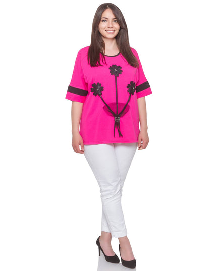 Розова дамска блуза в големи размери 3XL/5XL - Maxi Market