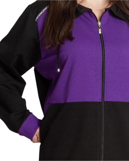 Спортен макси екип с джобове и цветна платка в лилаво - Maxi Market