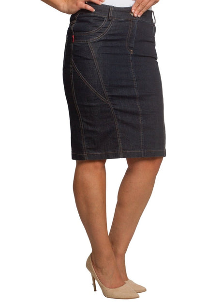 Стилна дънкова макси пола с еластична талия - Maxi Market