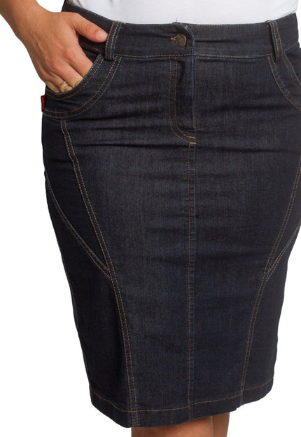 Стилна дънкова макси пола с еластична талия - Maxi Market