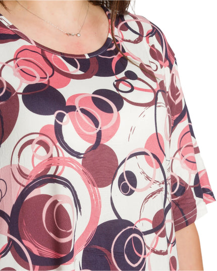 Свободна рокля с абстрактен десен и джобове в макси размери - Maxi Market