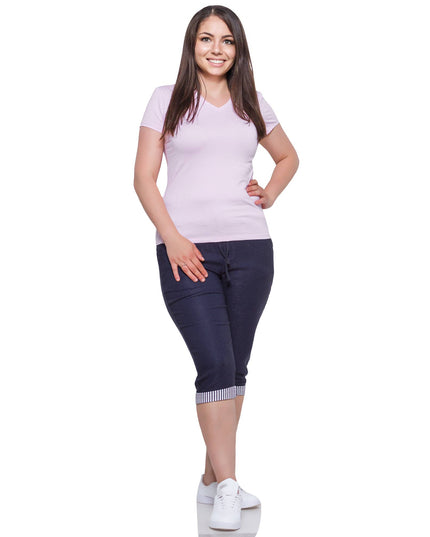Pantaloni confortabili, de mărime mare, până la genunchi, cu buzunare