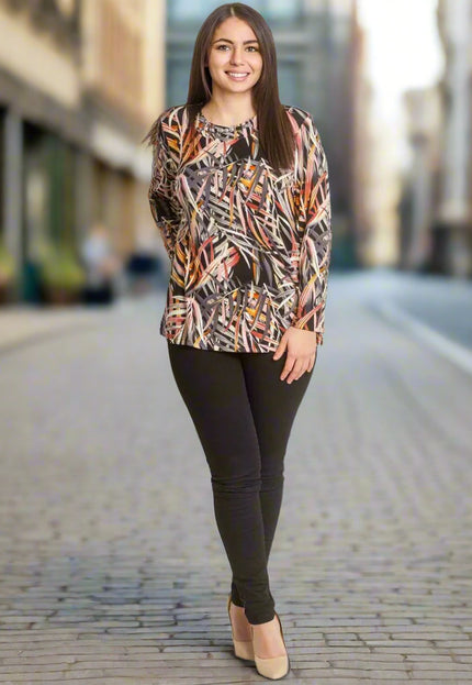 Цветна дамска туника във флорален десен - Големи размери - Maxi Market