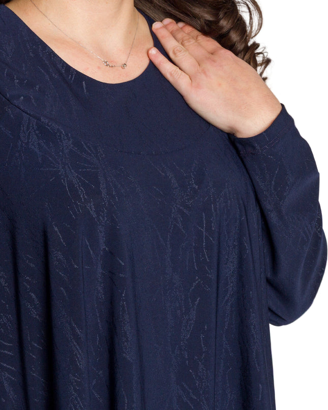 Tunică lejeră în mărimi mari cu accente din piele