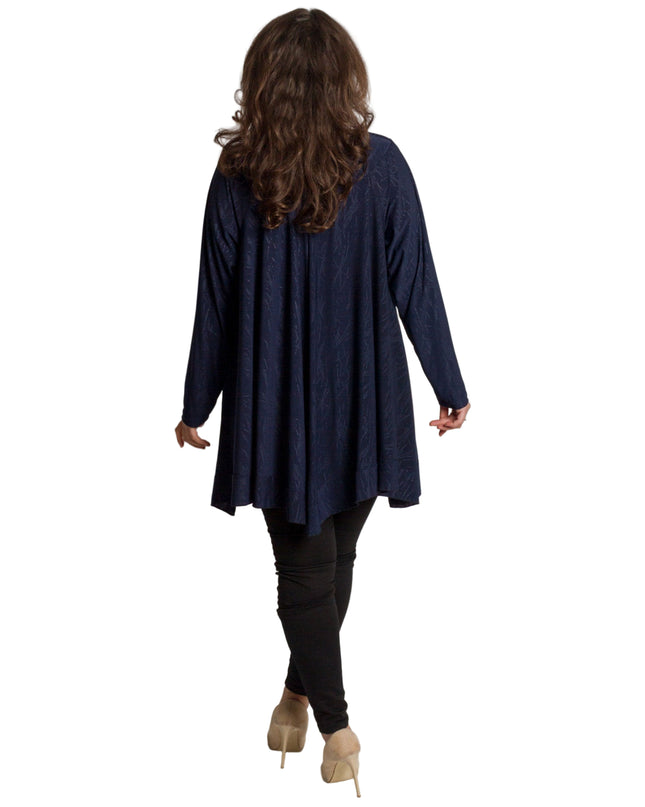 Tunică lejeră în mărimi mari cu accente din piele