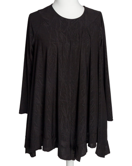 Tunică lejeră în mărimi mari cu accente din piele