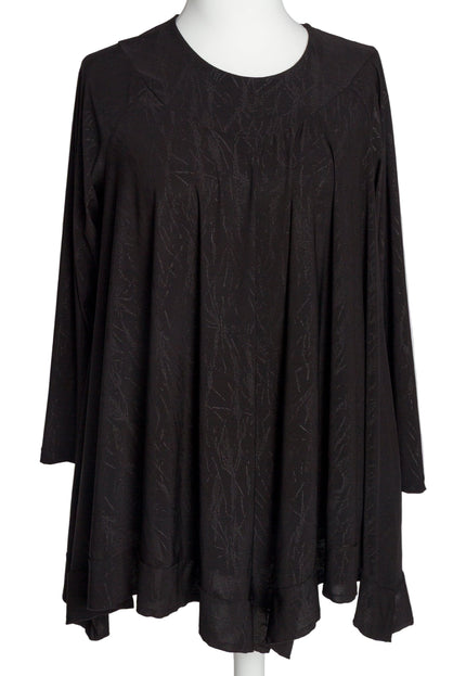 Tunică lejeră în mărimi mari cu accente din piele