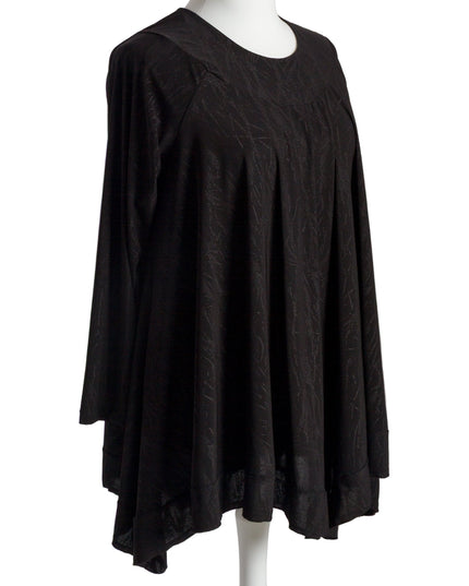 Tunică lejeră în mărimi mari cu accente din piele