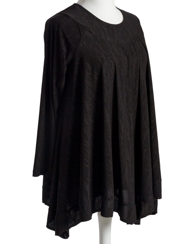 Tunică lejeră în mărimi mari cu accente din piele