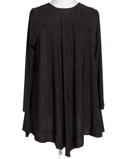 Tunică lejeră în mărimi mari cu accente din piele