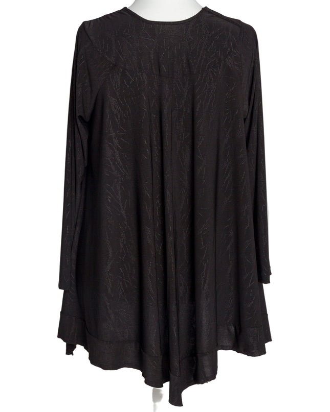 Tunică lejeră în mărimi mari cu accente din piele