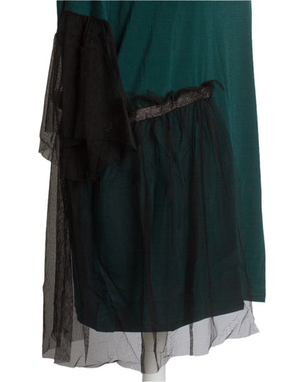 Зелена официална туника с елементи от тюл - Maxi Market