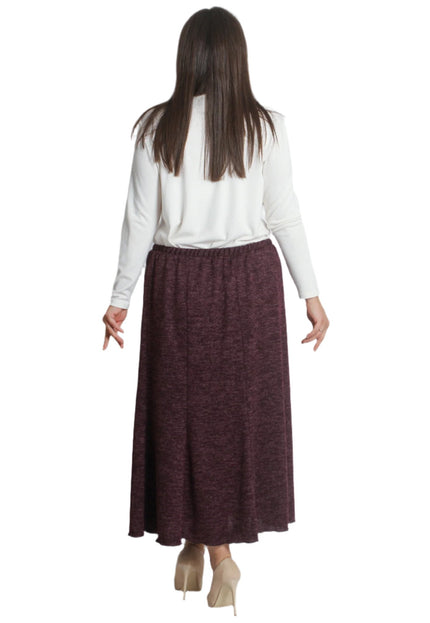 Зимна макси пола до глезена в бордо – Големи размери - Maxi Market